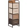 HOMCOM Commode chiffonnier 5 tiroirs meuble de rangement tiroir en tis...