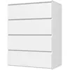 HOMCOM Commode 4 tiroirs meuble de rangement sans poignées design mini...