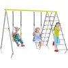 Outsunny - Balançoire Pour Enfants - Métal - 260x185x180cm - Vert Gris