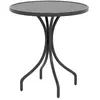 Outsunny Table de jardin ronde Ø66cm, table d'exterieur en acier galva...