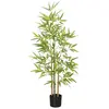 HOMCOM Plante artificielle Bambou arbre artificiel hauteur 120 cm avec...