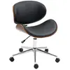 Vinsetto Chaise de Bureau Pivotante Vintage en Bois de Peuplier et Synthétique Hauteur Ajustable   Aosom France
