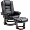 HOMCOM Fauteuil relax inclinable 135° grand confort pivotant 360° avec...