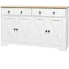 HOMCOM Buffet meuble de rangement armoire de cuisine style rural 2 tir...