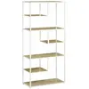 HOMCOM Bibliothèque étagère de rangement à 7 niveaux style industriel acier bois clair