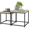 HOMCOM Lot de 2 tables gigognes tables basses carrées tables de salon ...