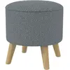 HOMCOM Pouf rond repose-pieds tabouret avec coffre de rangement pieds ...