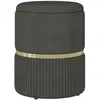HOMCOM Pouf Coffre Velours Gris Côtelé Élégant pour Salon et Chambre avec Rangement Compact   Aosom France