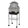 PawHut Cage à oiseaux design maison mangeoires perchoirs 3 portes plat...
