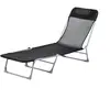 Outsunny Bain de soleil transat chaise longue inclinable pliable avec ...