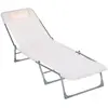 Outsunny Bain de soleil transat chaise longue inclinable pliable avec ...