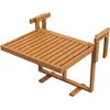 Outsunny Table de balcon suspendue en bois pliable plateau rectangulai...