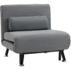 HOMCOM Fauteuil convertible 3 en 1 chauffeuse lit 1 place avec coussin...