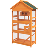 PawHut Cage à oiseaux en bois cage perroquet aire de jeux toit asphalt...