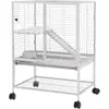 PawHut Cage pour petits animaux sur roulettes 2 niveaux avec 2 portes,...