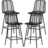 HOMCOM Lot de 4 tabourets de bar design bohème hauteur 66 cm avec repo...
