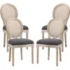 HOMCOM Lot de 4 chaises de Salle à Manger - Chaise de Salon médaillon ...