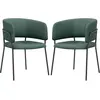 HOMCOM Lot de 2 chaises de salle à manger pieds en acier, assise rembo...