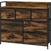 HOMCOM Commode 7 tiroirs meuble de rangement tiroir en tissu pliant - ...