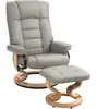 HOMCOM Fauteuil de relaxation inclinable avec repose-pied, pivotant, c...