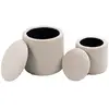 HOMCOM Lot de 2 poufs tabourets repose-pieds coffre de rangement en ti...