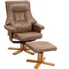 HOMCOM Fauteuil relax inclinable 135° pivotant 360° avec repose-pieds ...