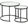 HOMCOM Lot de 2 Tables Basses Rondes gigogne empilables Plateau en boi...