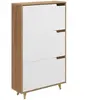 HOMCOM Meuble à chaussures 3 abattants avec étagère réglable, 72L x 24...