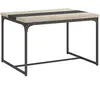 HOMCOM Table à manger 6 places style industriel métal noir aspect bois clair
