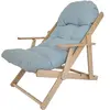 HOMCOM Fauteuil Chaise de Salon Pliable et inclinable en Bois Fauteuil...