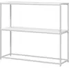 HOMCOM Table console en acier 2 étagères design moderne pour salon ent...