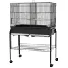 PawHut Grand cage oiseaux cage perroquet avec support roulettes pour c...
