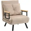 HOMCOM Fauteuil convertible 3 en 1 lit 1 place dossier 5 positions, ac...