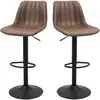 HOMCOM Lot de 2 tabourets de bar style vintage hauteur réglable pivota...