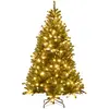 HOMCOM Sapin de Noël Artificiel 180 cm arbre de Noël lumineux LED blan...
