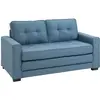 Canapé droit convertible 2 places HOMCOM dossier capitonné - 147,5 x 75 x 85 cm - bleu