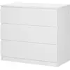 HOMCOM Commode 3 tiroirs, Meuble de rangement épuré pour chambre, inté...