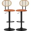 HOMCOM Lot de 2 tabourets de bar chaises de bar hauteur réglable avec ...