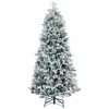 HOMCOM Sapin de Noël artificiel enneigé H.180 cm 1489 branches 33 pommes pin