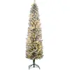Non communiqué Sapin de Noël artificiel LED mince enneigé H.180 cm 329 branches