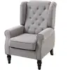 HOMCOM Fauteuil de salon capitonné avec assise large, pieds en bois, s...