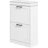 HOMCOM Meuble à chaussures, 2 portes abattants, étagères réglables, po...