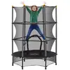 Trampoline de jardin enfants Ø 1,40 x 1,90H m filet de sécurité porte ...
