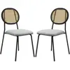 HOMCOM Lot de 2 chaises salle à manger chaises de cuisine dossier en r...