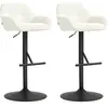 HOMCOM Lot de 2 tabourets de bar chaises de bar hauteur réglable tissu...