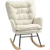 HOMCOM Fauteuil à bascule, rocking chair en chenille, dossier et assis...