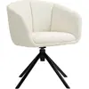 HOMCOM Fauteuil de salon pivotant 360°, fauteuil de chambre avec assis...