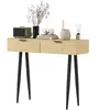 HOMCOM Table console style nordique table d'entrée étroite avec 2 tiro...