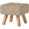 HOMCOM Repose pied salon ottoman siège rembourré en tissu avec pieds e...