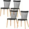 HOMCOM Lot de 4 chaises style scandinave dossier haut assise en polypr...